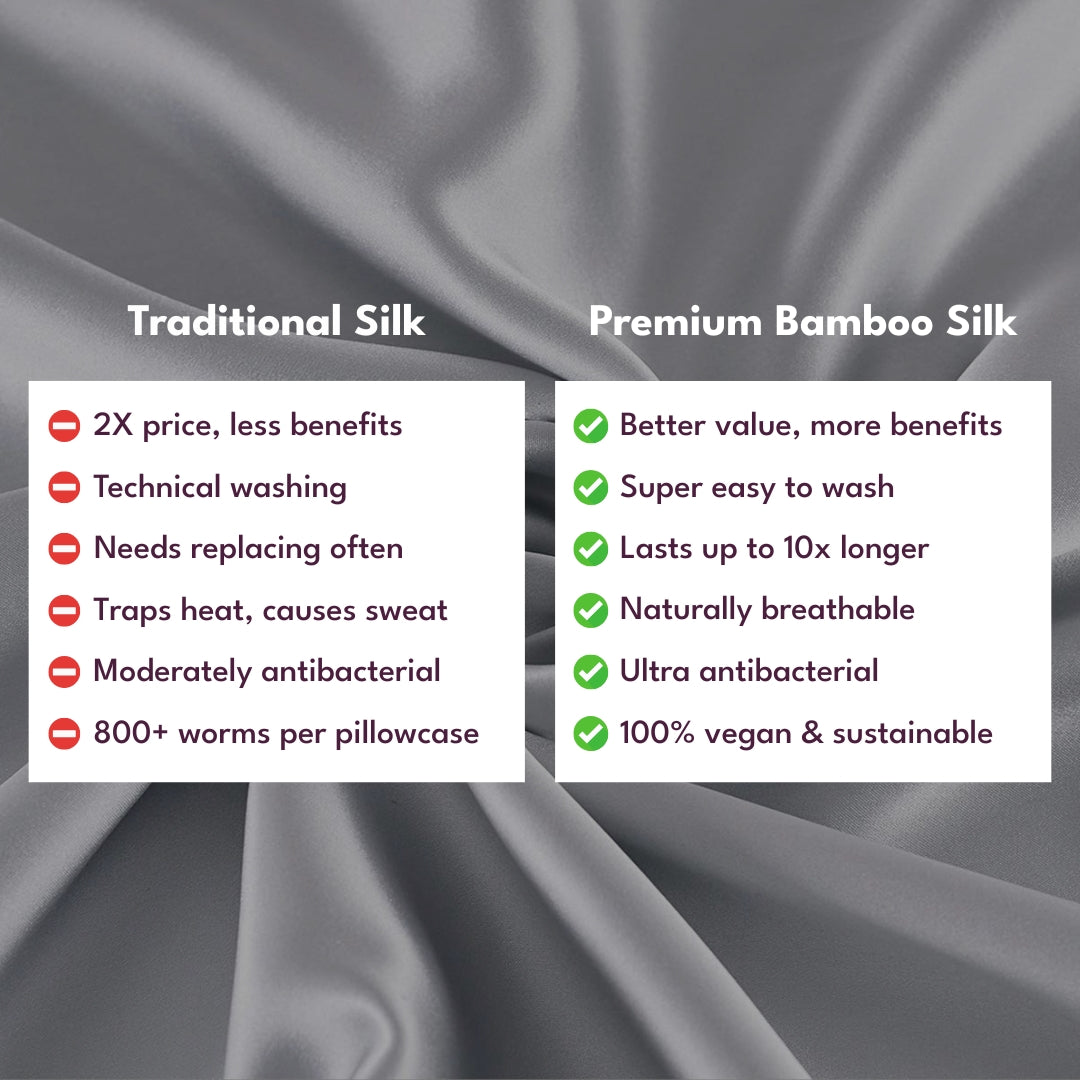 Luna Silk™ Long Lasting Bamboo Silk Pillowcase